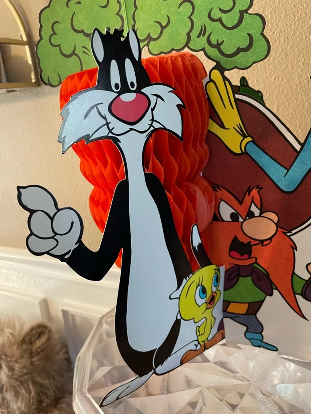 1977 Looney Tunes Carrot Honeycomb Table Centerpiece Bugs Yosemite Porky Sylvest